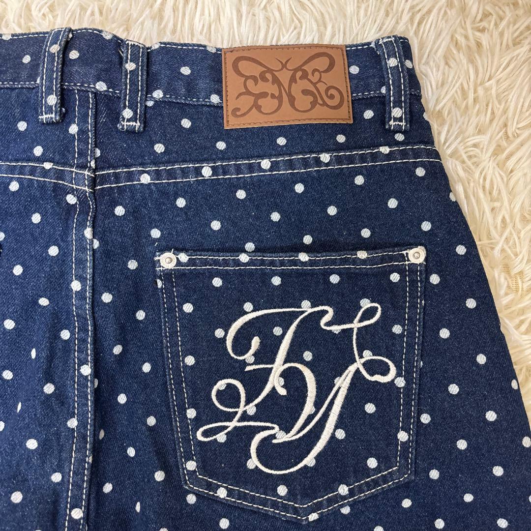 美品　Fancy Club ファンシークラブ　ドット　デニム　パンツ