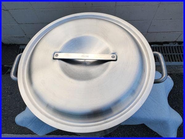 アルミ製 業務用寸胴鍋 未使用蓋付き 幅50 高さ48ｃｍ