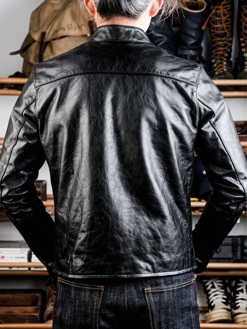 茶芯ホースハイド singleriderライダースジャケットサイズL