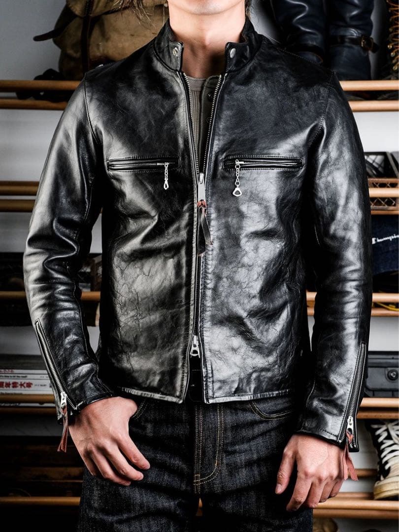 茶芯ホースハイド singleriderライダースジャケットサイズL