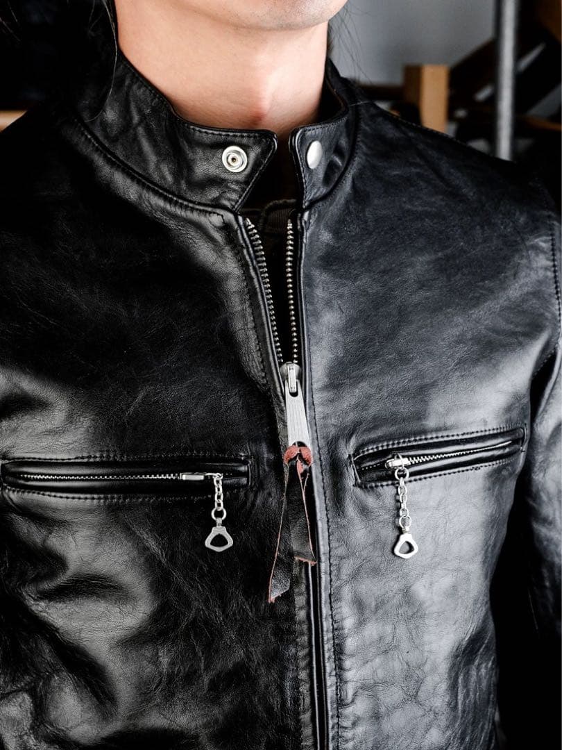 茶芯ホースハイド singleriderライダースジャケットサイズL