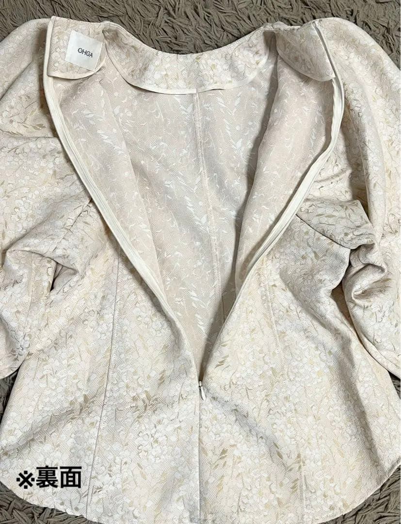 美品✨OHGA オーガ スズラン パフスリーブブラウス ジャガード