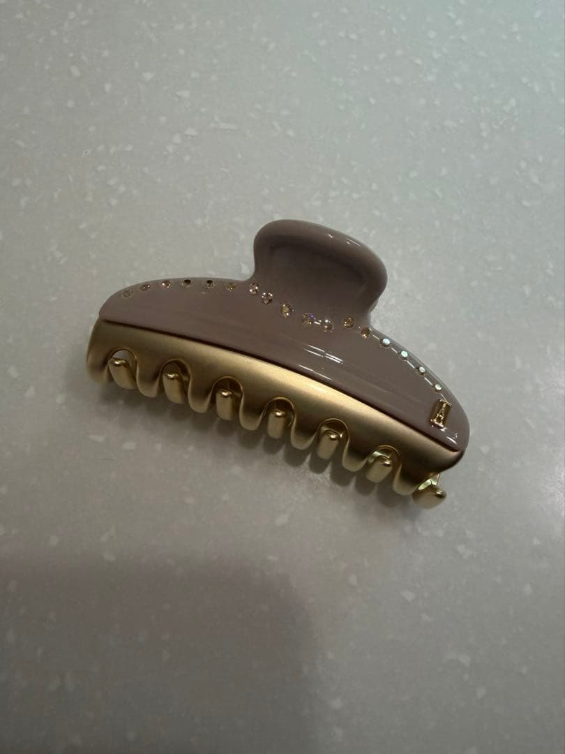 ALEXANDRE DE PARIS ヘアクリップ ベージュピンク　Mサイズ