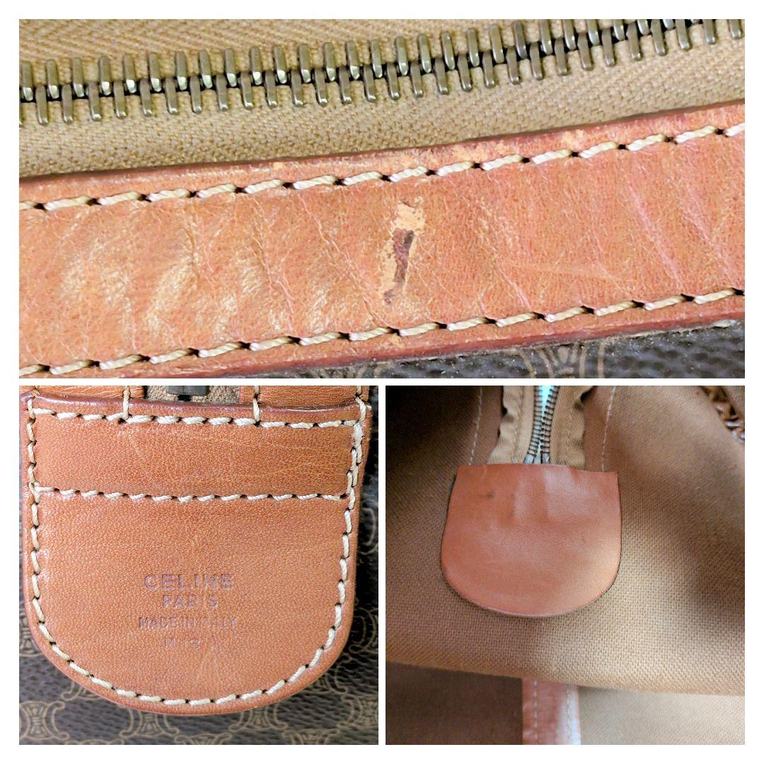 セリーヌ　ボストンバッグ　トリオンフ　マカダム　ブラウン カデナ PVC