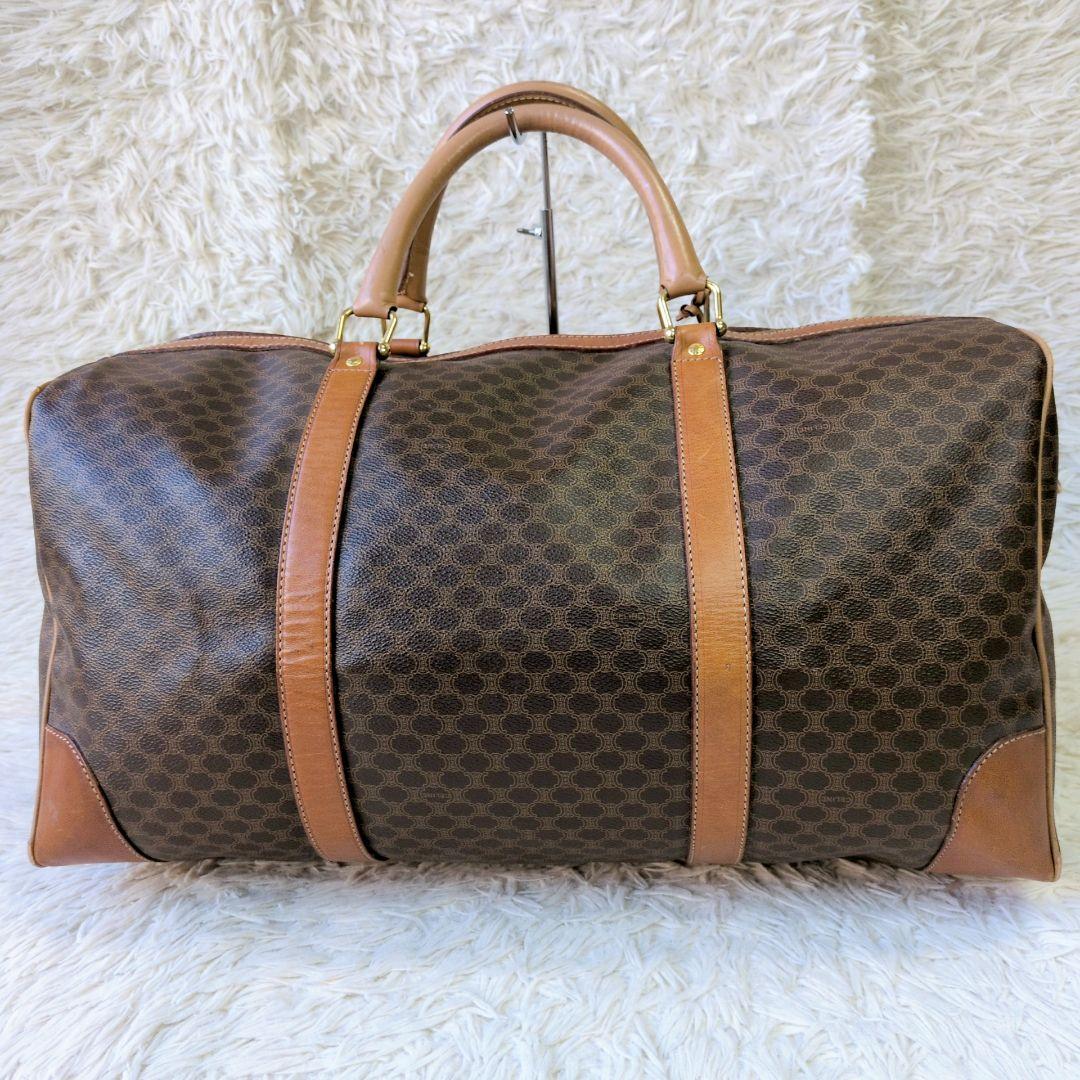 セリーヌ　ボストンバッグ　トリオンフ　マカダム　ブラウン カデナ PVC