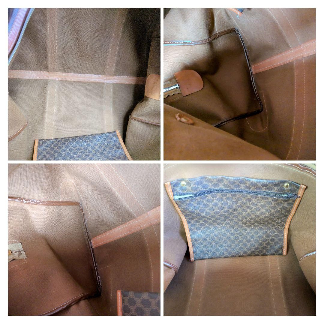 セリーヌ　ボストンバッグ　トリオンフ　マカダム　ブラウン カデナ PVC