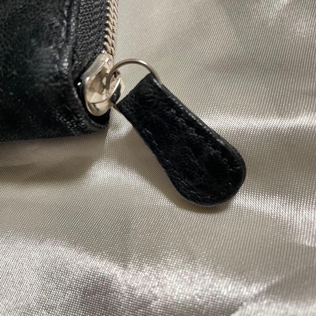 JRA認定　象革 象皮 エレファントレザー ラウンドジップ 本革　長財布　黒