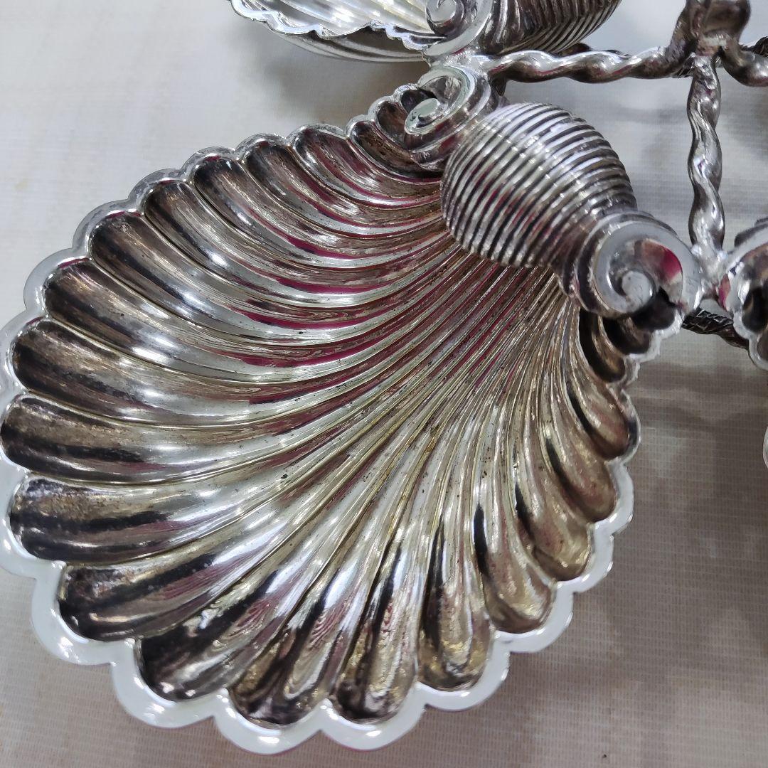 シェル型トレイ　パーティー　オードブルデッシュ　シルバープレート？？アンティーク