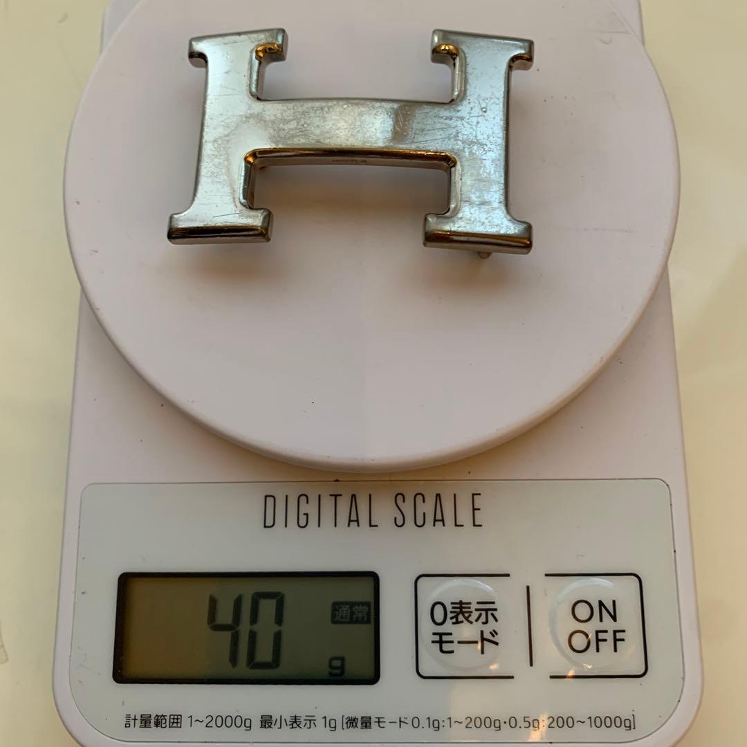 HERMES エルメスベルトH型シルバーバックルヴィンテージオレンジ箱付最終価格