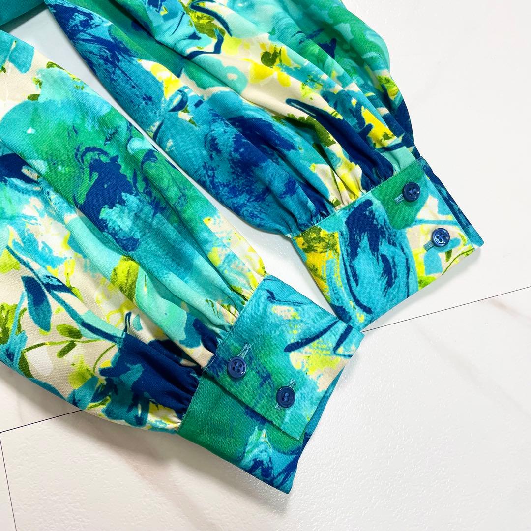 近年✨ANAYI アナイ デジタルフラワープリントボウタイブラウス 総柄