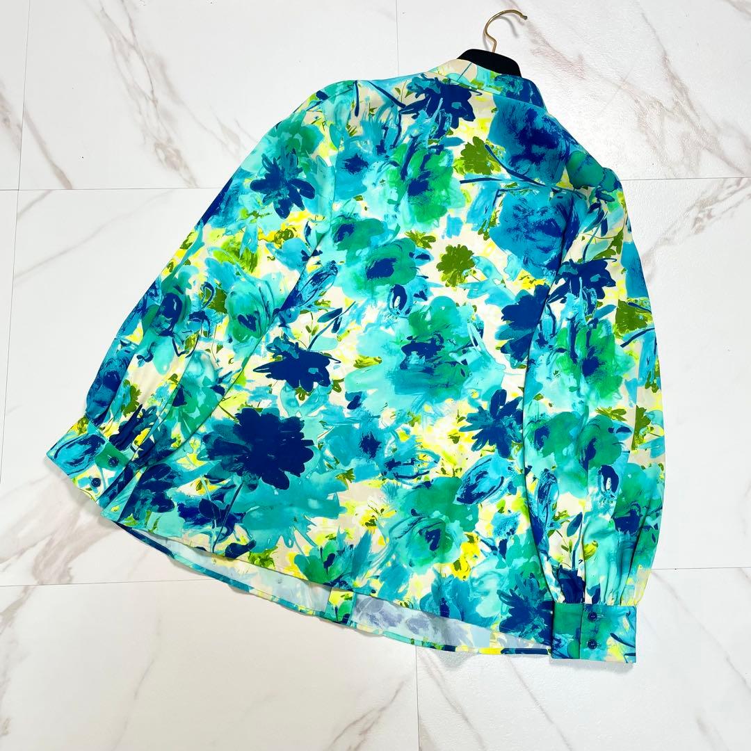 近年✨ANAYI アナイ デジタルフラワープリントボウタイブラウス 総柄