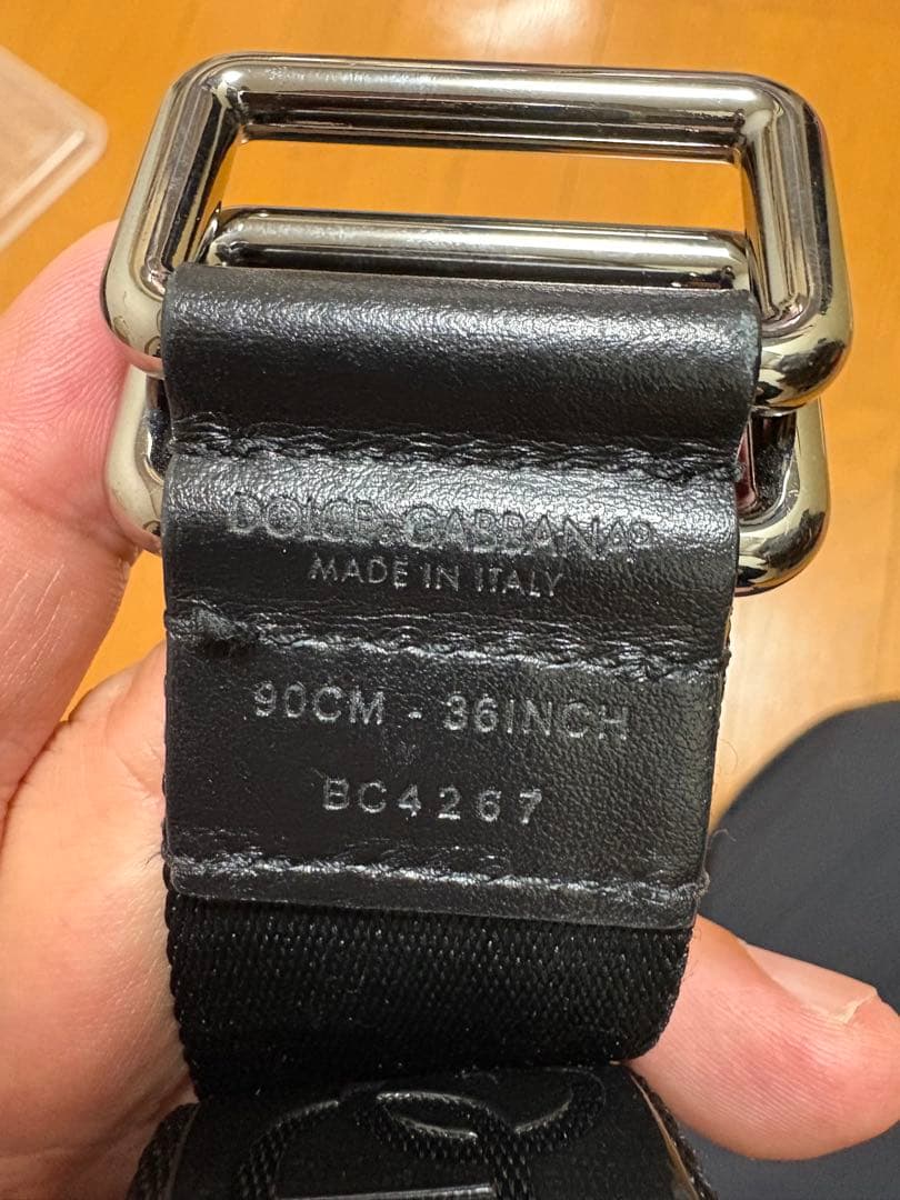 DOLCE&GABBANA ロゴ入り ブラックベルト 90CM