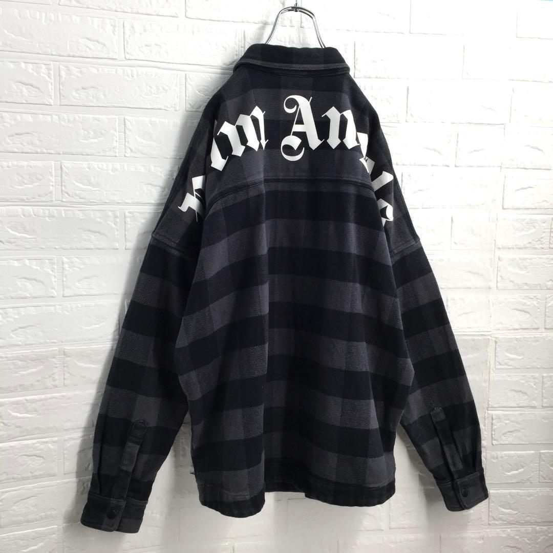 【超人気モデル】パームエンジェルス バックアーチロゴ チェック柄 ネルシャツ M