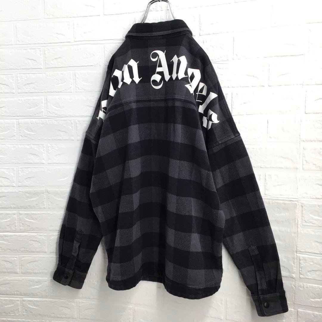 【超人気モデル】パームエンジェルス バックアーチロゴ チェック柄 ネルシャツ M