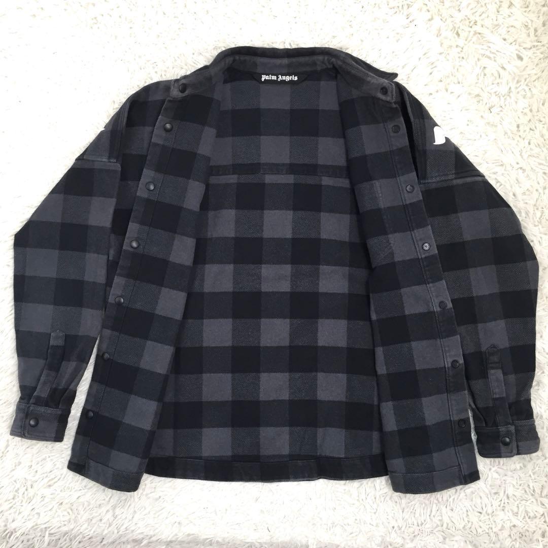 【超人気モデル】パームエンジェルス バックアーチロゴ チェック柄 ネルシャツ M