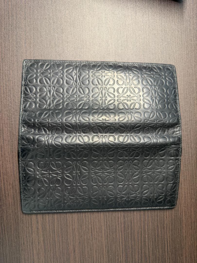 S*h様 【極美品・箱付】ロエベ 長財布 リピートアナグラム 二つ折り ブラック