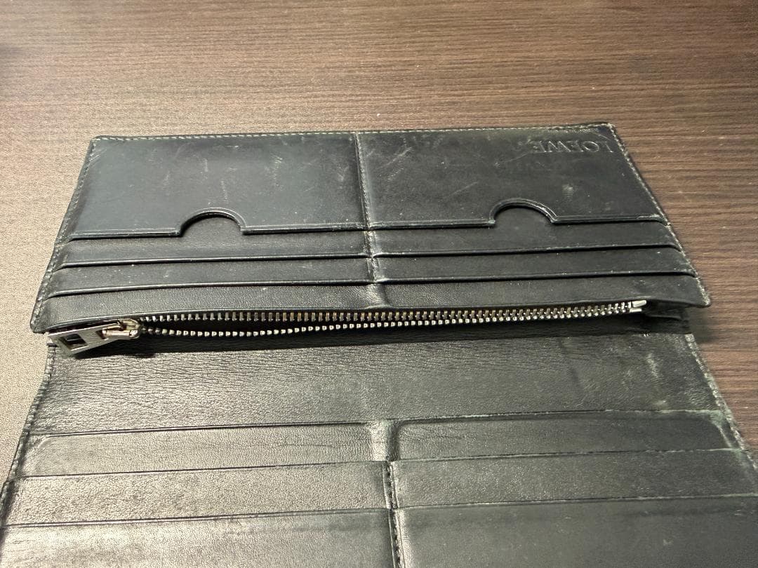 S*h様 【極美品・箱付】ロエベ 長財布 リピートアナグラム 二つ折り ブラック