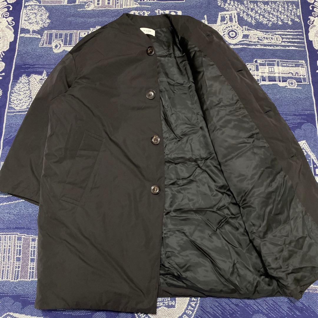 LE GLAZIK ルグラジック ノーカラー ダウンコート 36 ブラック の