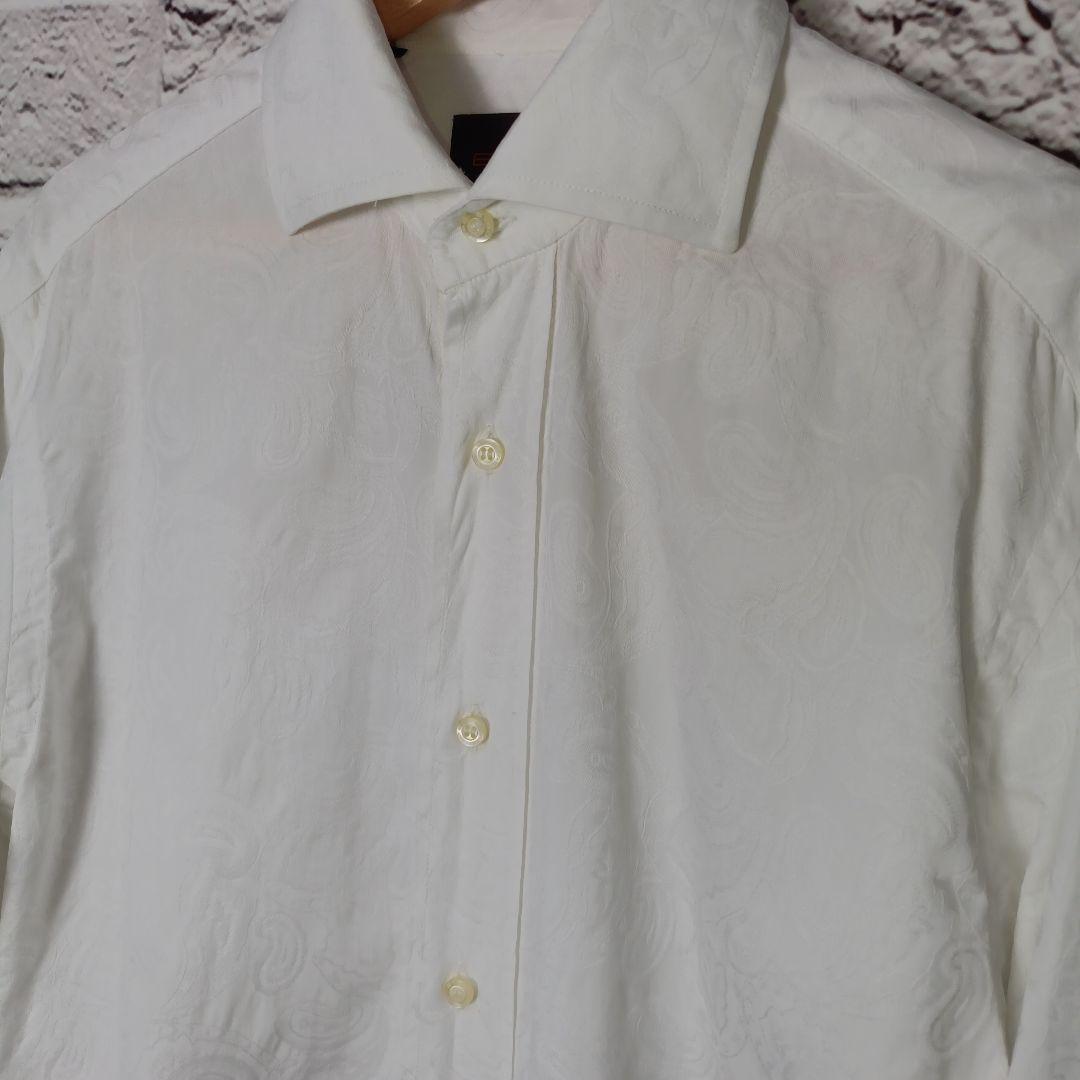 美品・希少■ETRO 総柄 ダブルカフス ロングスリーブシャツ ペイズリー柄