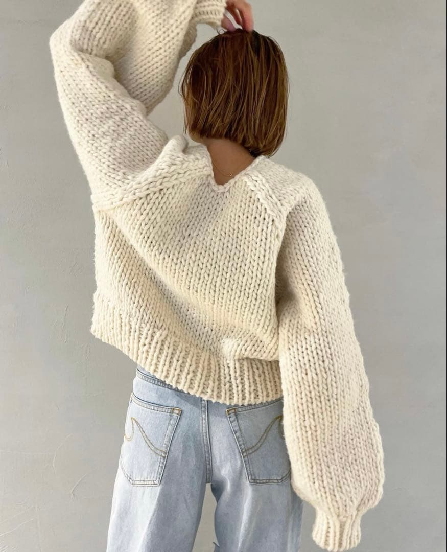 SeaRoomlynn Handmade Wool マルチカーディガン ホワイト