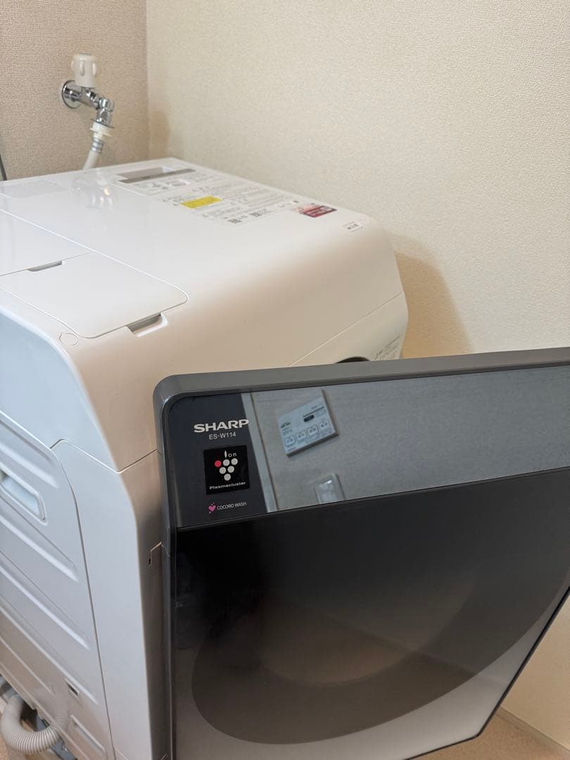 【送料込2/10まで】SHARP ドラム式洗濯機 左開き 22年製ES-W114