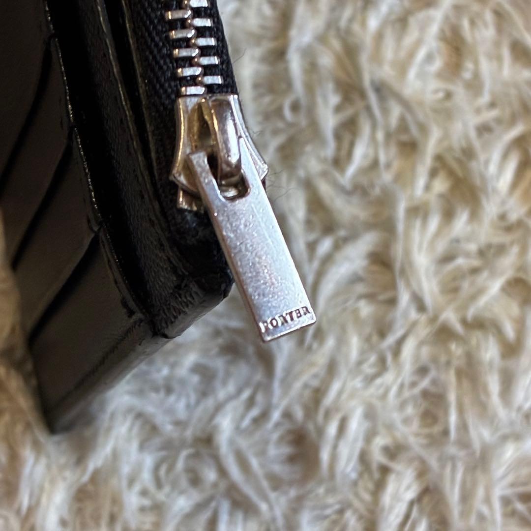 【希少　極美品】ポーター コンパクトウォレット L字ファスナー 黒　プリュム