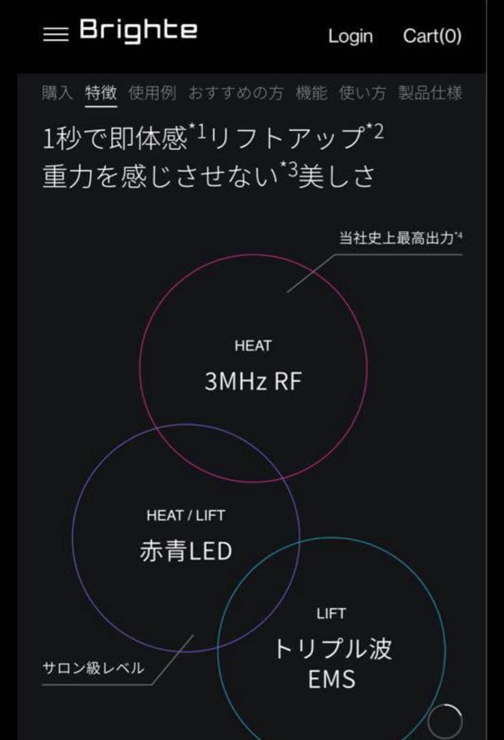 超美品BrighteELEKI LIFT BRT-FL170 RF EMS美顔器