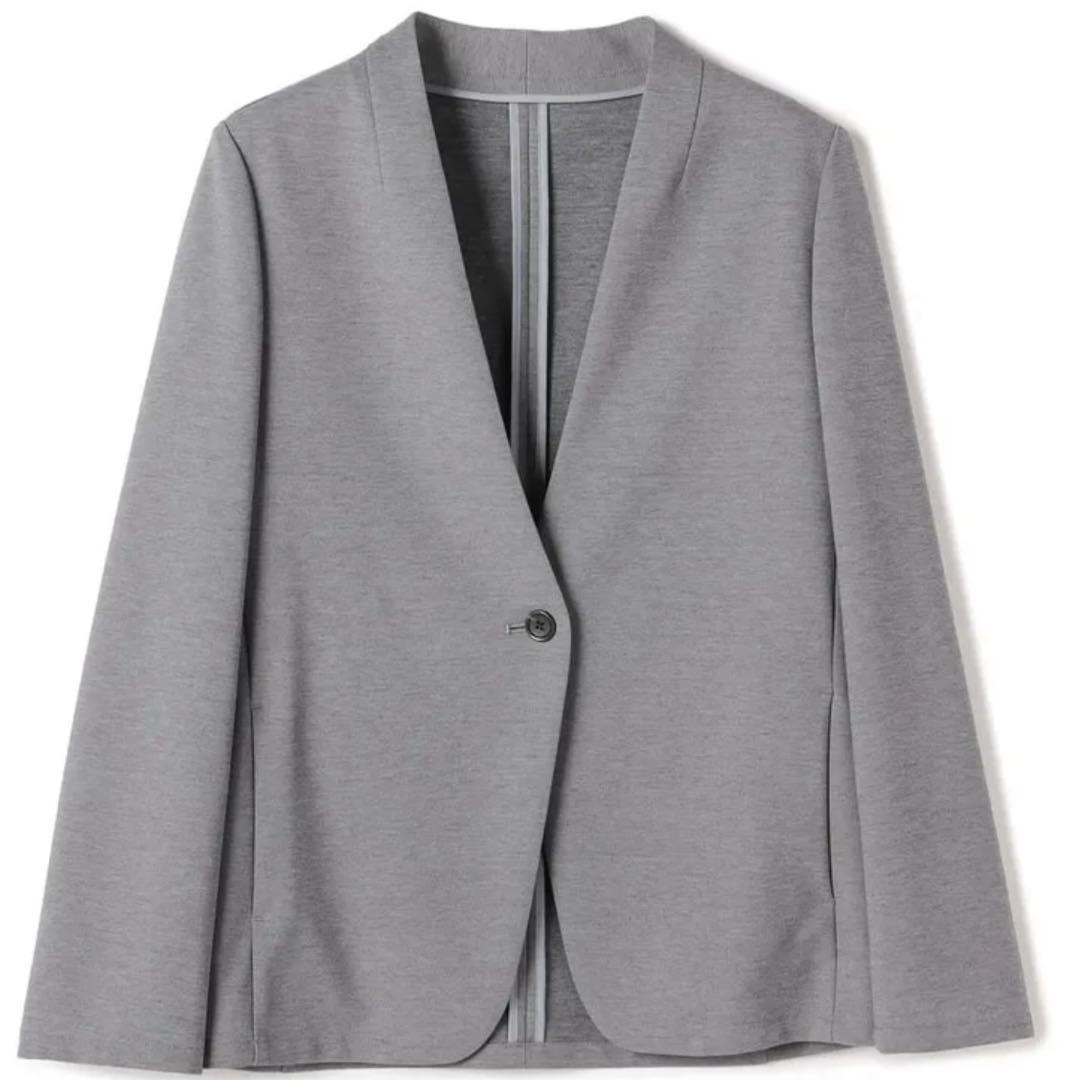 春夏【未使用タグ付☆洗える♪】パジャマスーツ　セットアップ　ノーカラー　グレーS