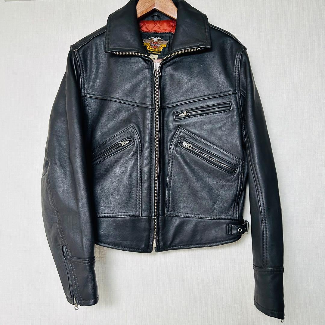 ハーレーダビッドソン ライダースジャケット H-D刺繍ロゴ 牛革製
