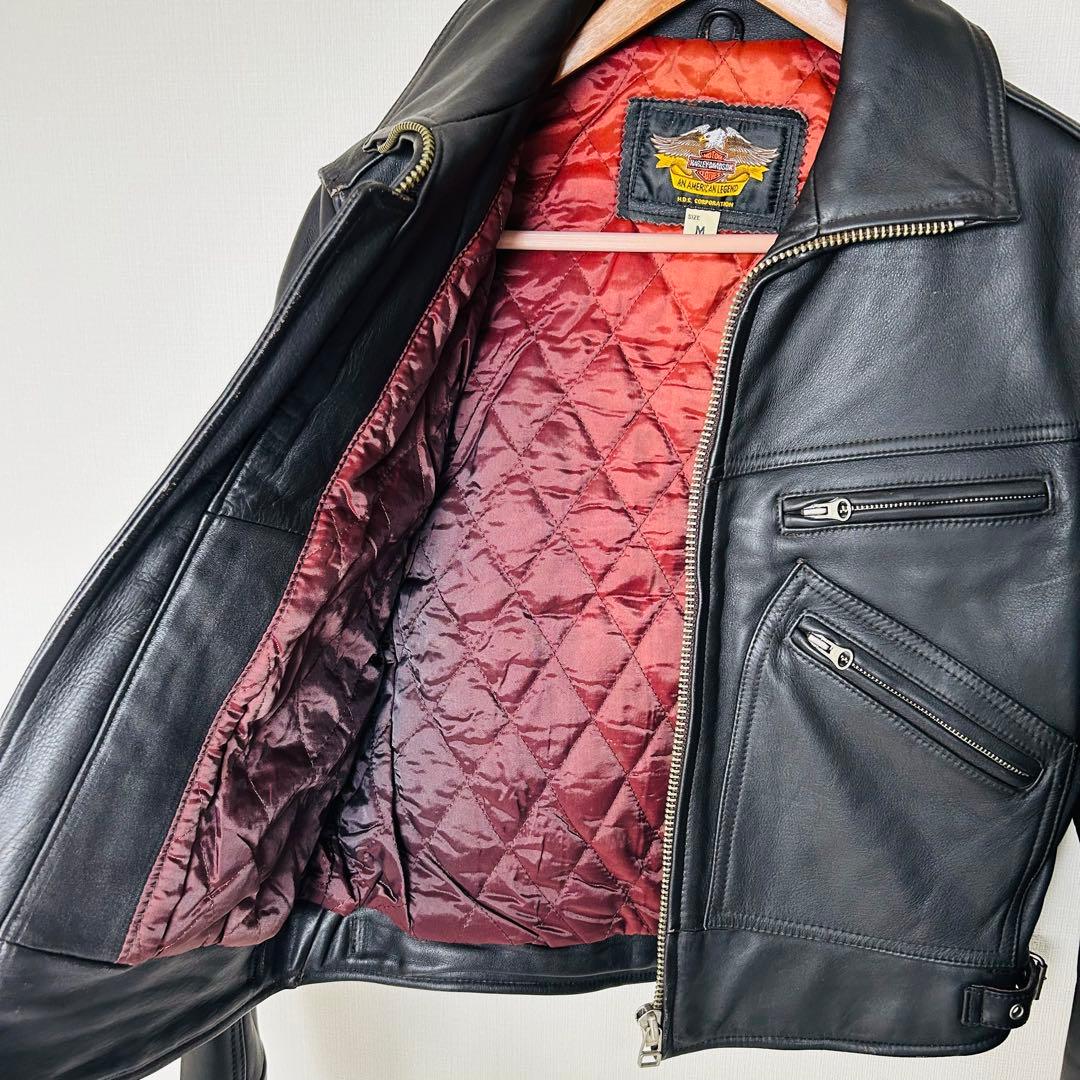 ハーレーダビッドソン ライダースジャケット H-D刺繍ロゴ 牛革製