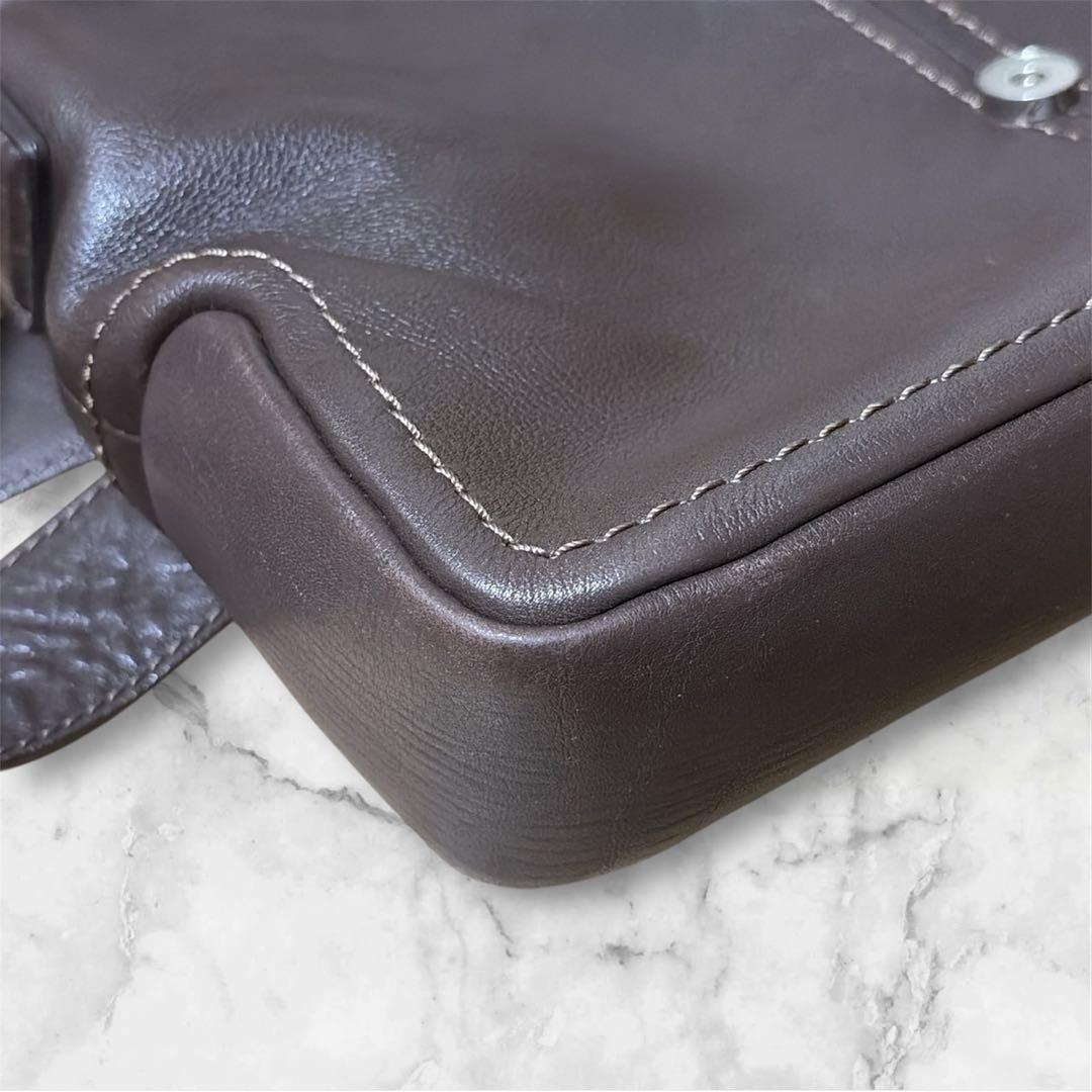 土屋鞄 メッセンジャーバッグ 肩掛け レザー キャメル フラップ ステッチ