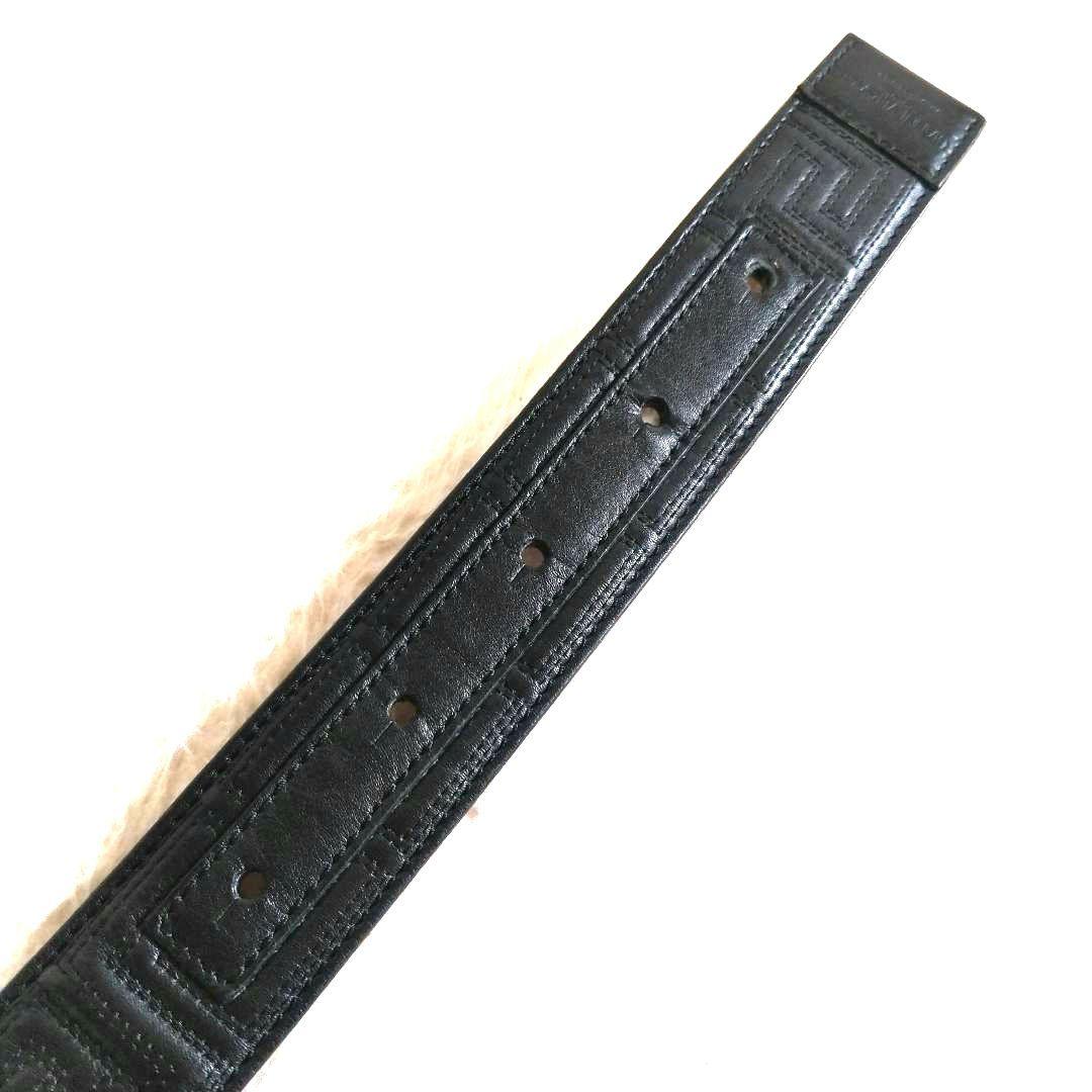 VERSACE ヴェルサーチ グレカ総柄 ロゴプレート レザーベルト 超激レア