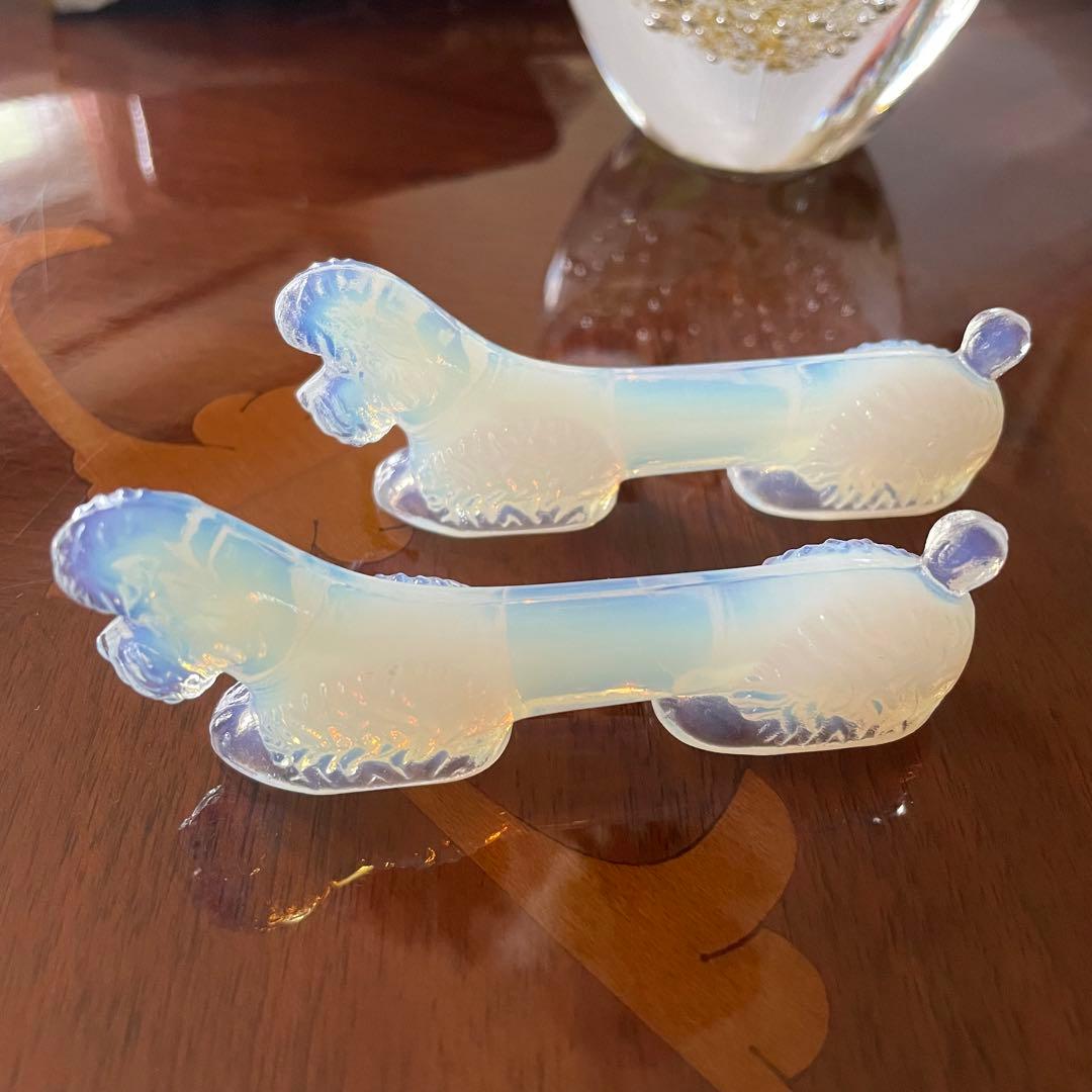 御売約　フランス♡アールデコ　プードル 　オパリン　オパルセント　ナイフレスト