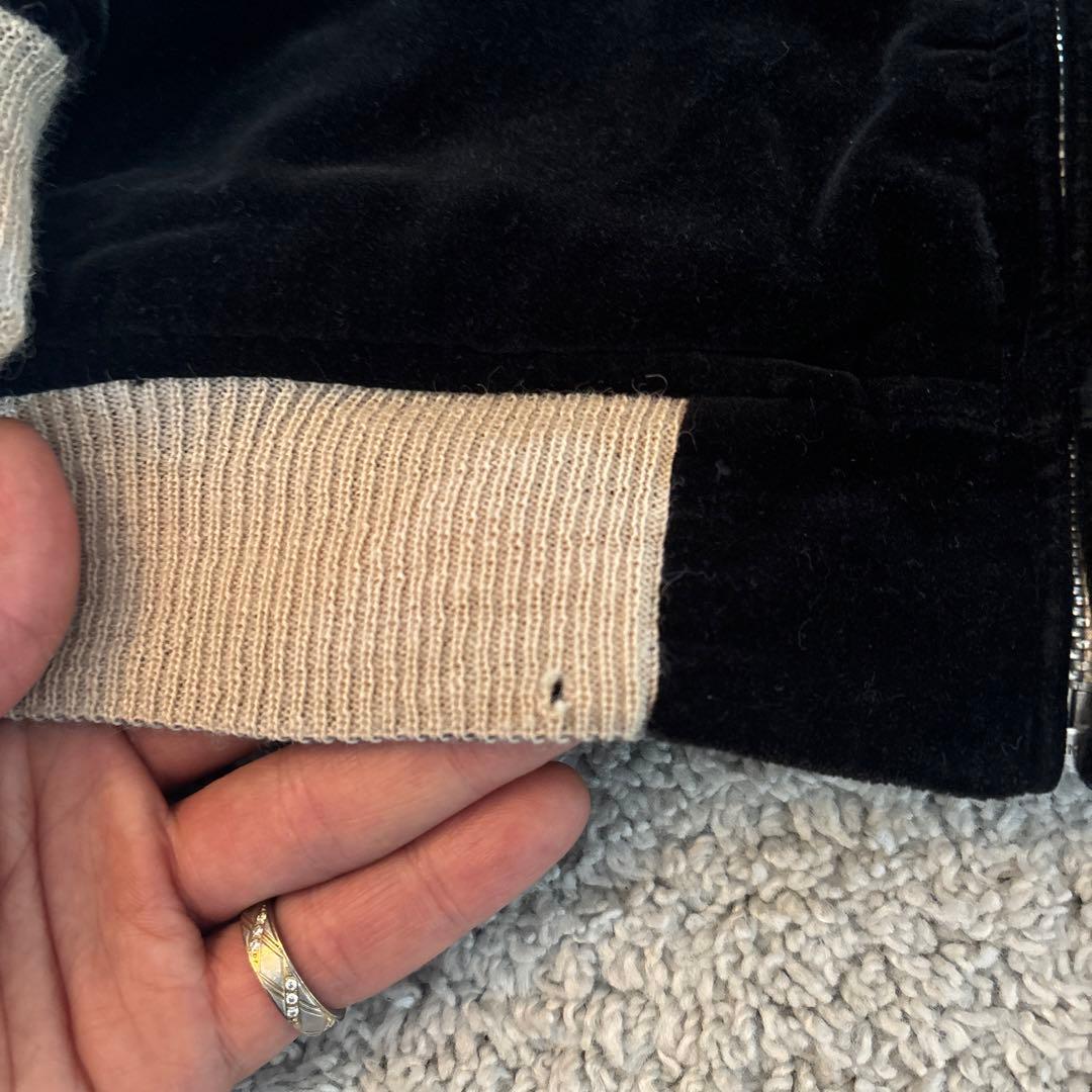 別珍　希少　スカジャン 鶴と亀の桜刺繍