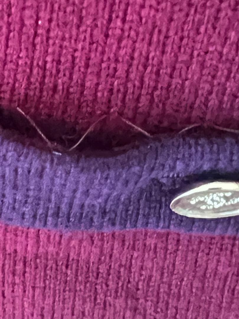 シャネル カーディガン CHANEL プラム パープル ココ ボタン カシミヤ