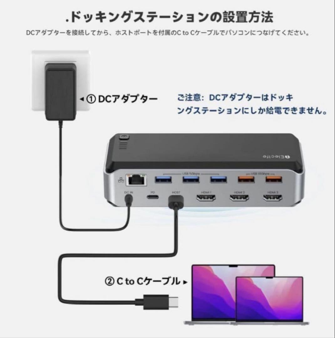 ドッキングステーション USB-C 4画面 4K