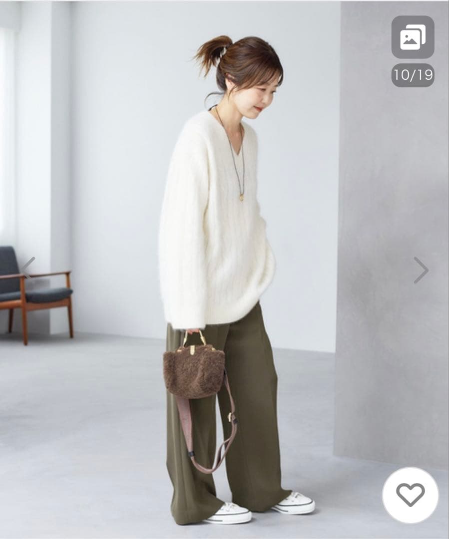 【新品未使用】Plage Vネック ニット オーバーサイズ 白