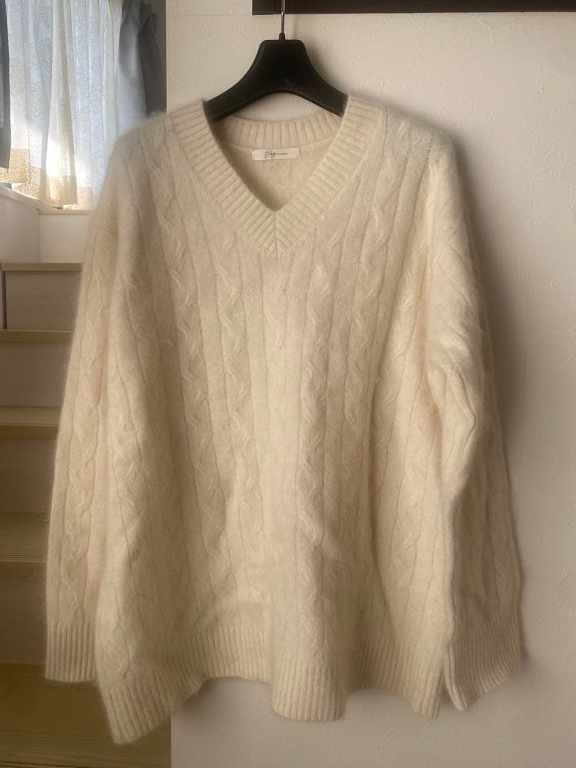 【新品未使用】Plage Vネック ニット オーバーサイズ 白