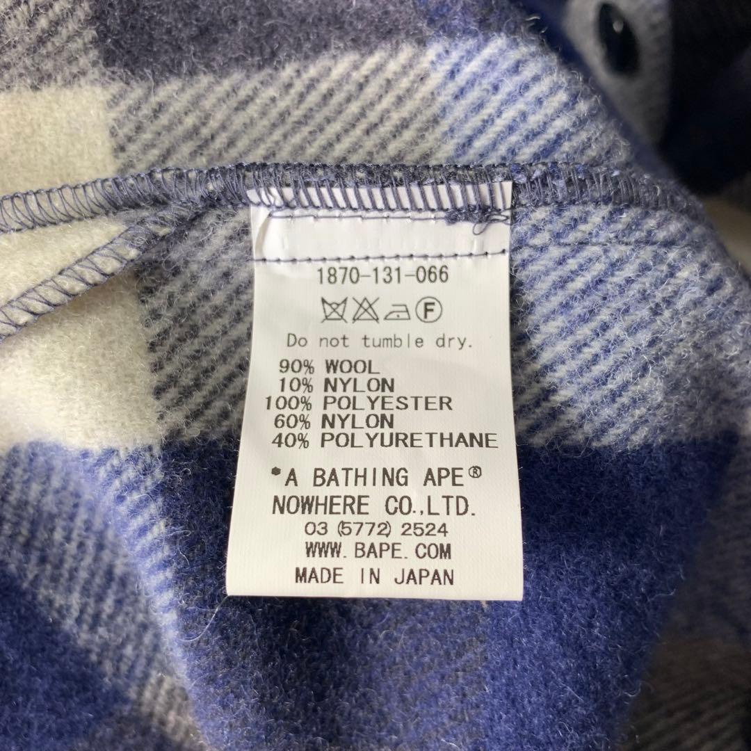 美品 A BATHING APE CPOジャケット ネルシャツ ブロックチェック
