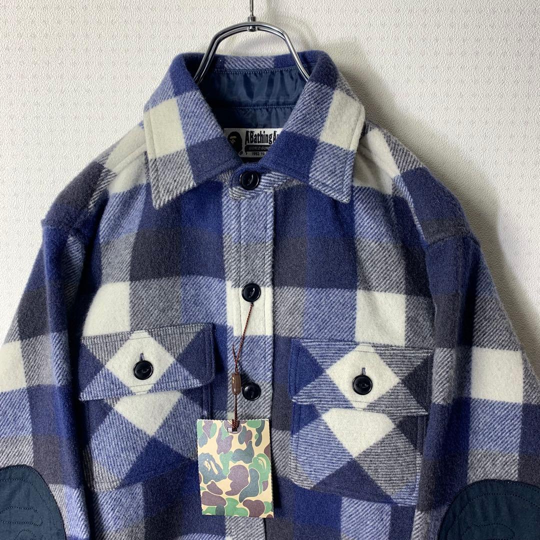 美品 A BATHING APE CPOジャケット ネルシャツ ブロックチェック