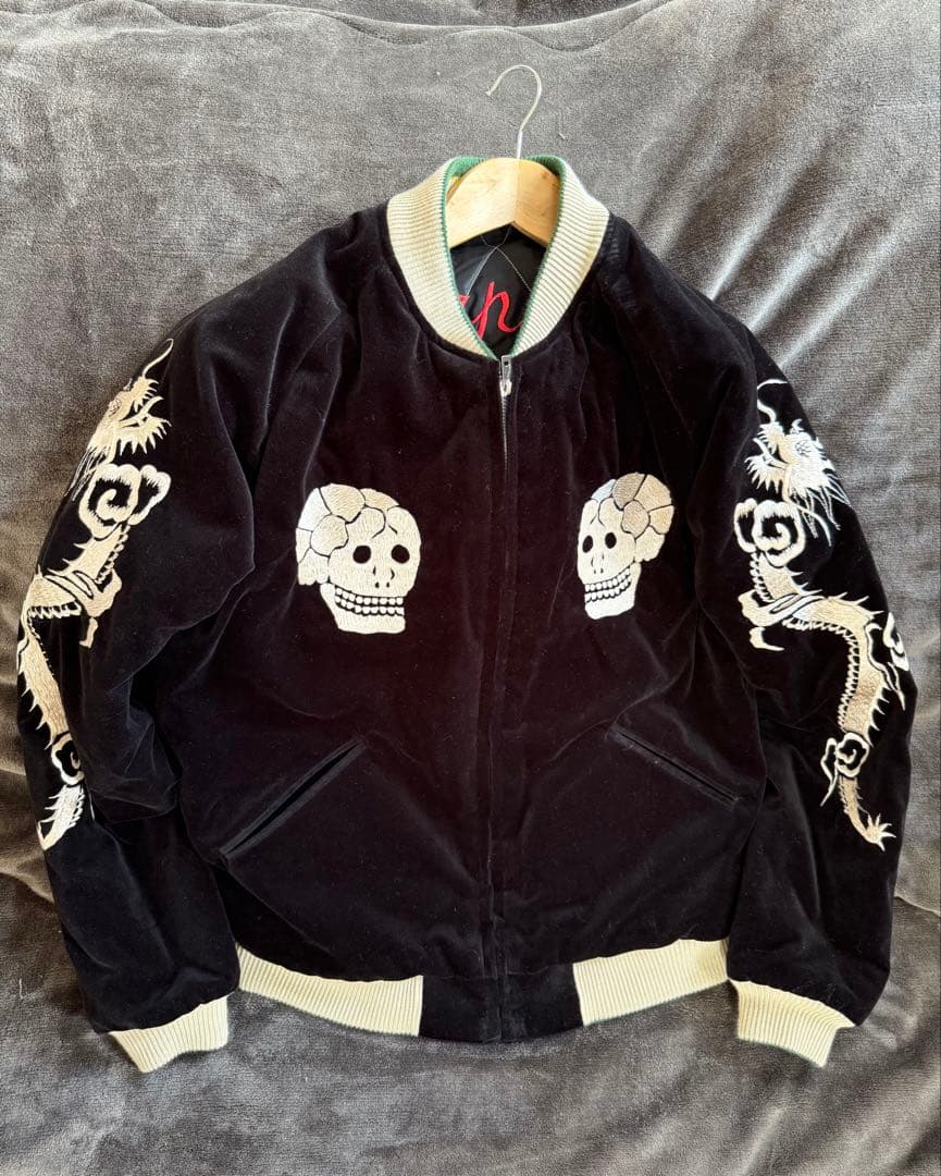 スカル・ドラゴン刺繍スカジャン 蛇髑髏 リミテッドエディション テーラー東洋