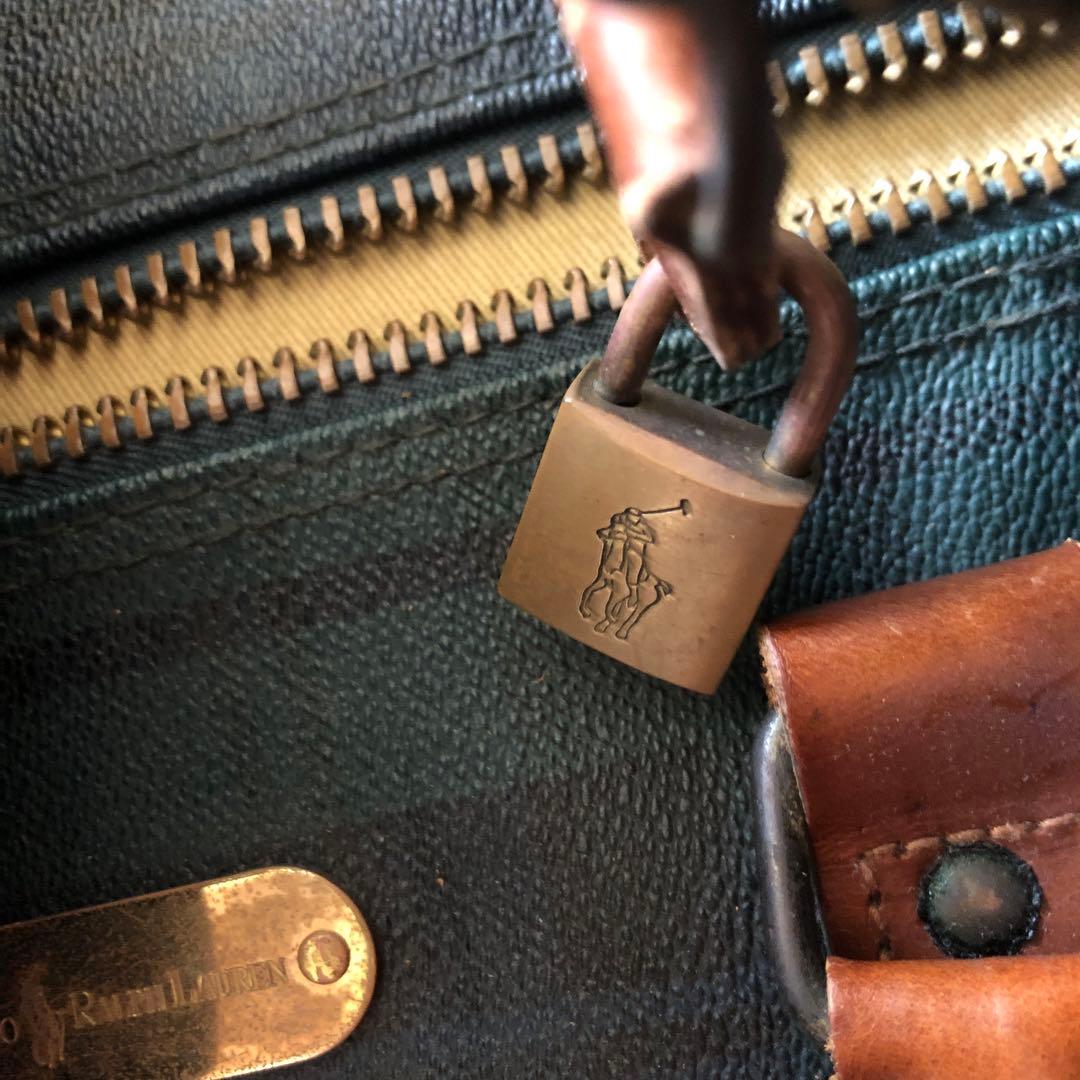 ポロ　ラルフローレン　グリーン チェック ボストンバッグ