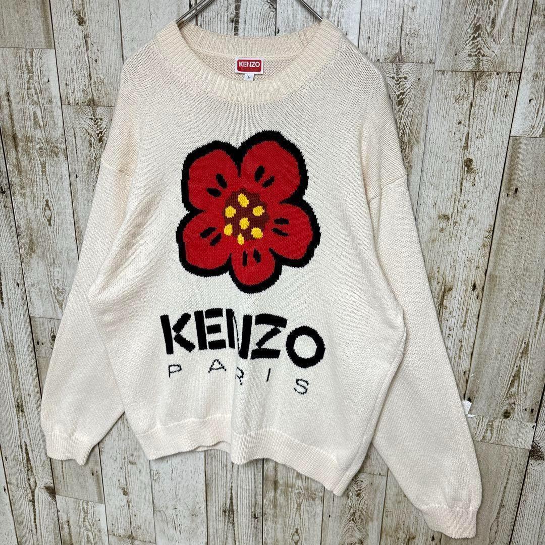 a741【即完売モデル】ケンゾー　花柄　ロゴ　ニット　セーター　入手困難　良品