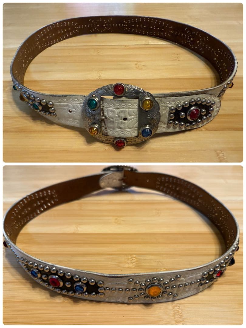 ⭐️劇レア⭐️ダッパーズ×エースウエスタンスタッズベルト⭐️マルチカラーストーン⭐️