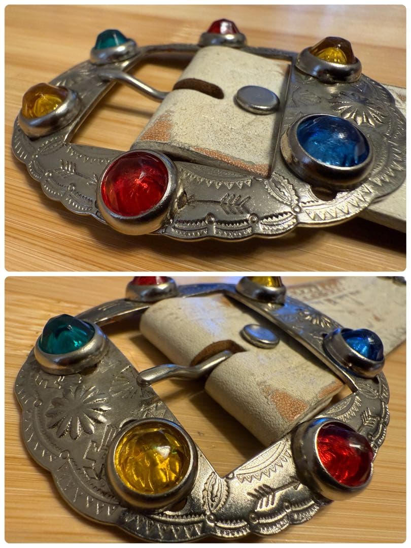 ⭐️劇レア⭐️ダッパーズ×エースウエスタンスタッズベルト⭐️マルチカラーストーン⭐️