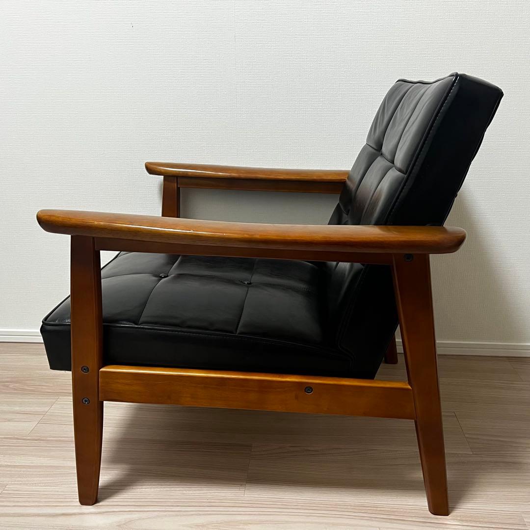 【定番人気】カリモク60 Kチェア 1シーター ブラック レザー アームチェア