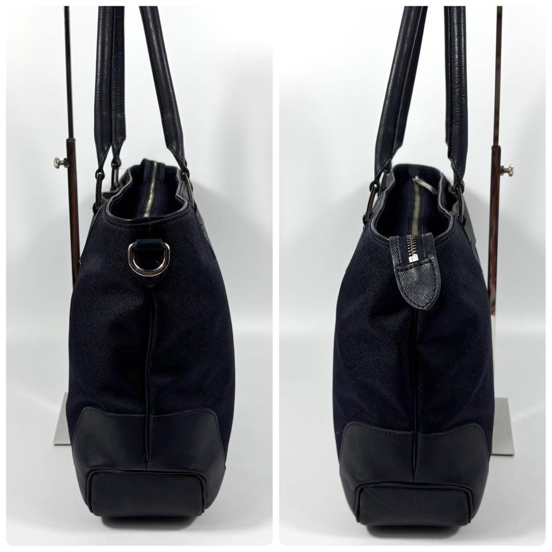 ✨美品✨ ペッレモルビダ ショルダーバッグ キャピターノ 2way A4可 紺