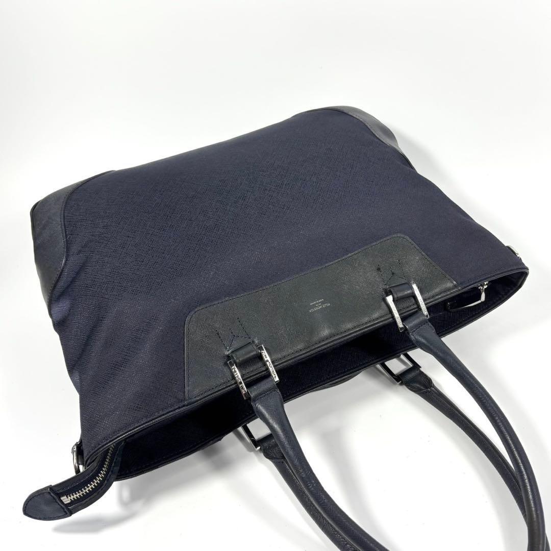 ✨美品✨ ペッレモルビダ ショルダーバッグ キャピターノ 2way A4可 紺