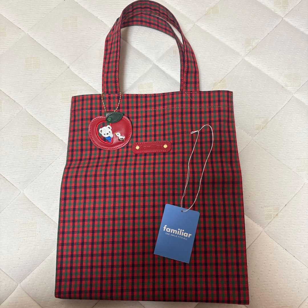 美品⭐︎familiar チェック トートバッグ