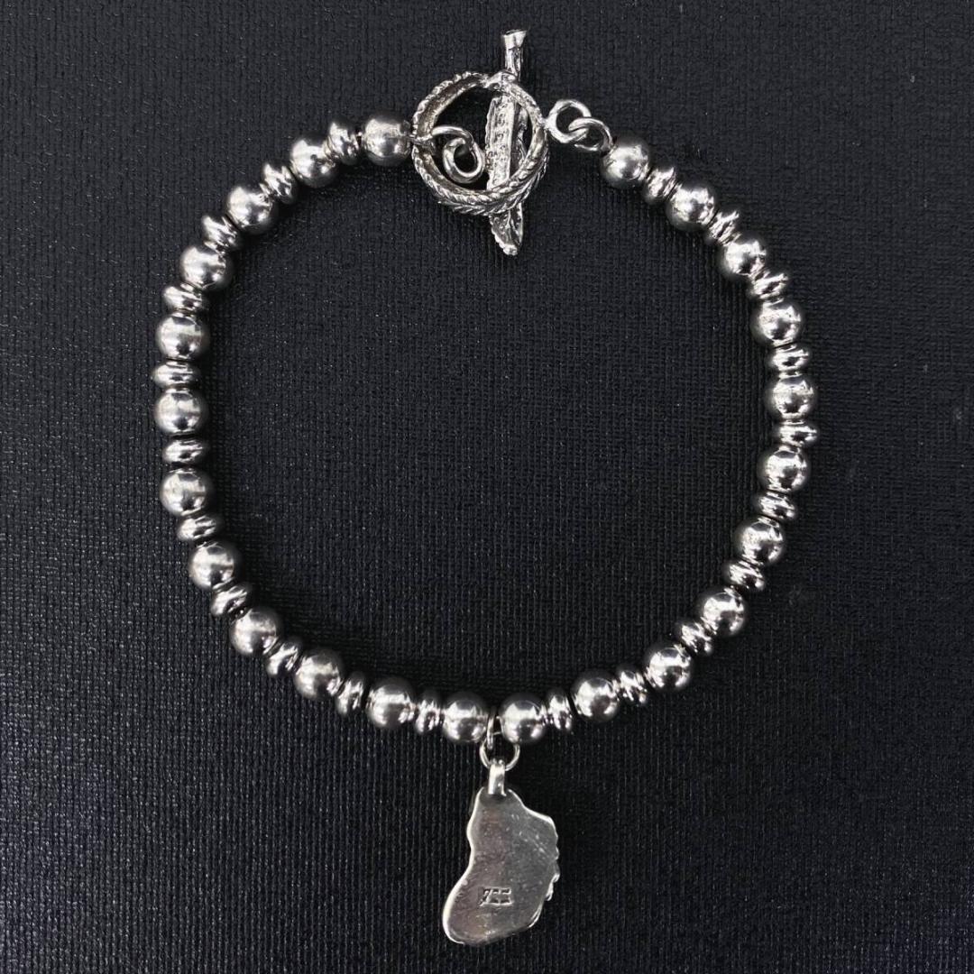 SAAD NAVAJO シルバー 925 リーフ フェザー ビーズ ブレスレット